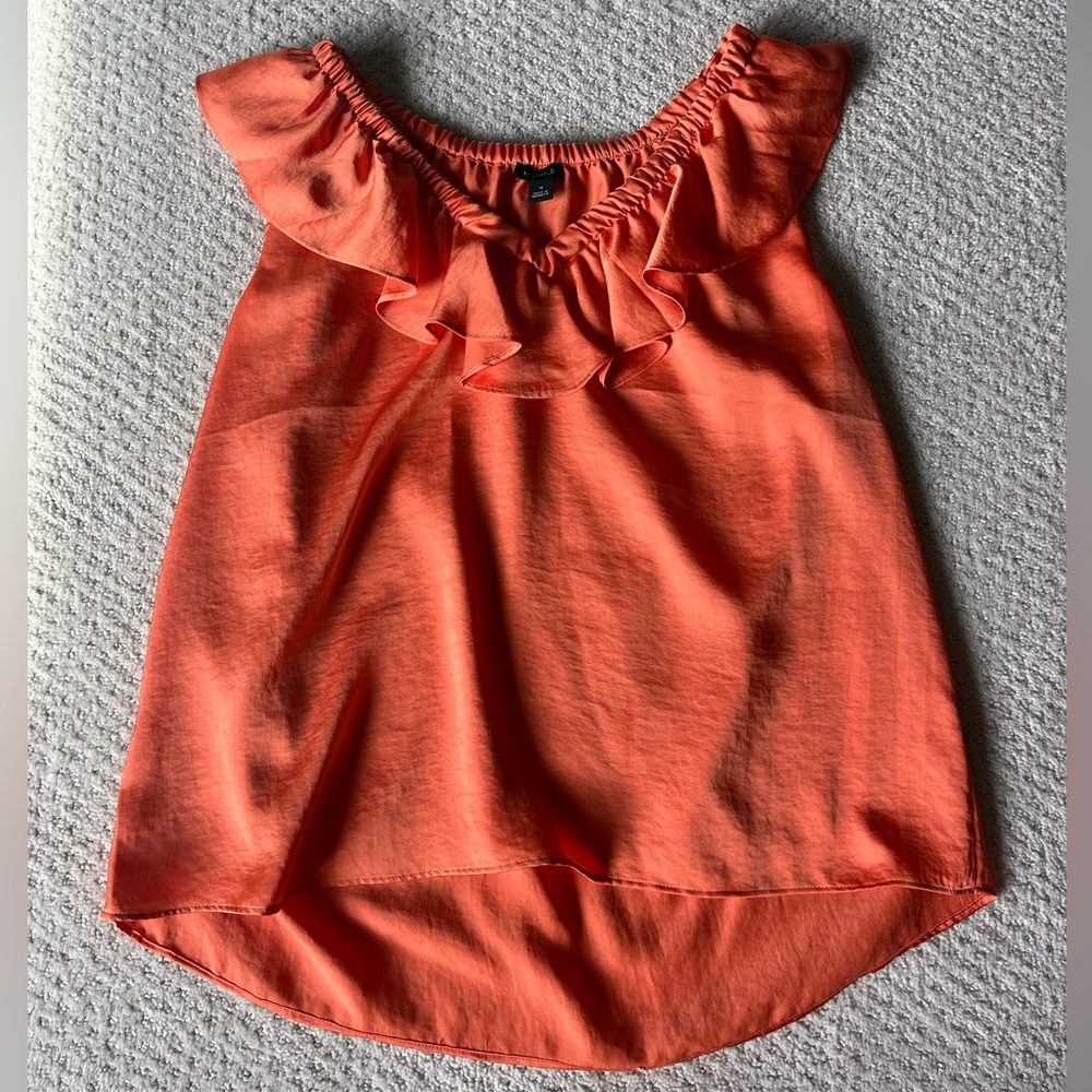 Ann Taylor orange ruffle blouse! Size M